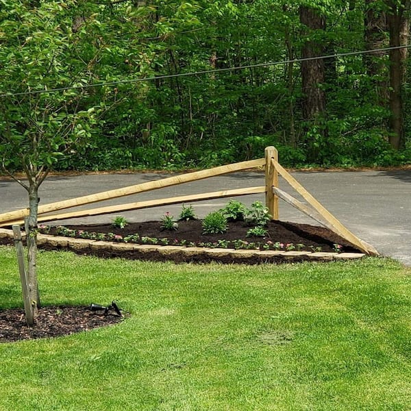 4 in. x 4 in. x 5-1/3 ft. Pressure-Treated Pine 2-Hole Split Rail Corner Wood Post