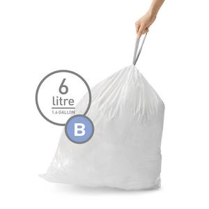 6 Liter Code B Custom-Fit Bathroom Drawstring Trash Bag Liners (90 Ct. Dispenser Pack)