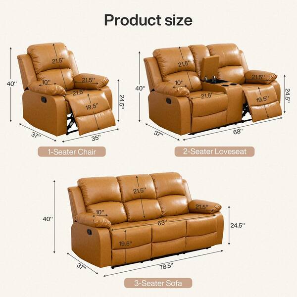 Tribesigns 182 in. Overall Pillow Top Arm semi-PU/PVC Fabric