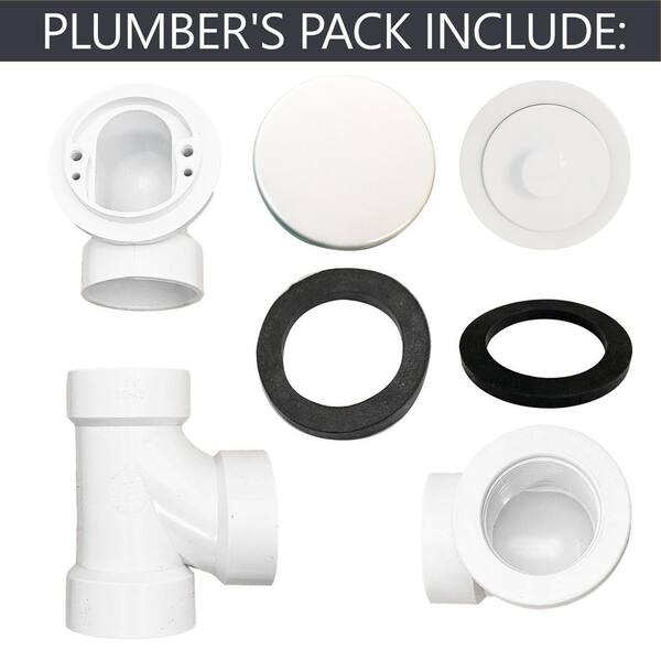 Illusionary Overflow, Sch. 40 PVC Plumbers Pack with Lift and Turn