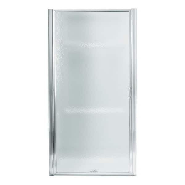 STERLING Standard 25 in. x 64 in. Framed Pivot Shower Door in Silver with Handle