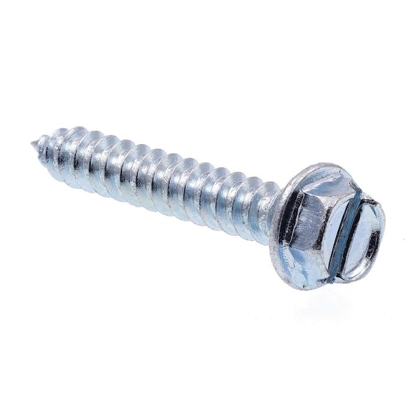Prime-Line #8 x 1 in. Zinc Plated Steel Slotted Drive Hex Washer Head Self-Tapping Sheet Metal Screws (50-Pack)