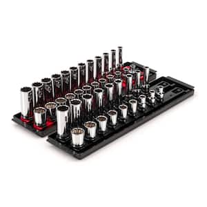 3/8 in. Drive 12-Point Socket Set with Rails (5/16 in.-3/4 in., 8 mm-19 mm) (42-Piece)