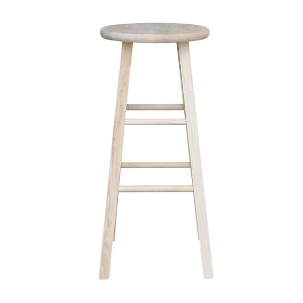 30 in. Unfinished Wood Bar Stool