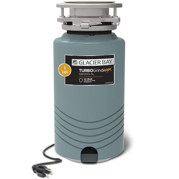 Glacier Bay TurboGrind Max 1 hp. Continuous Feed Garbage Disposal with Power Cord