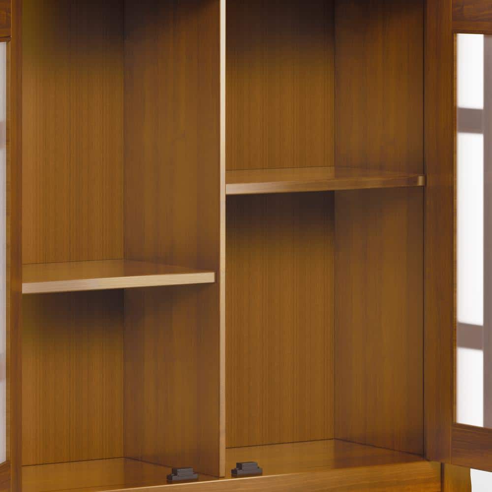 Bedford Light Golden Brown Pine Media Cabinet with Glass Doors