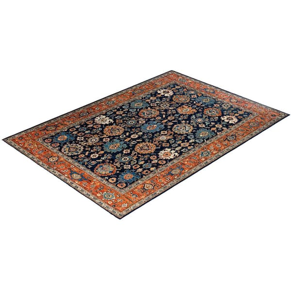 Serapi Blue 6 ft. x 9 ft. Tribal Wool Indoor Area Rug