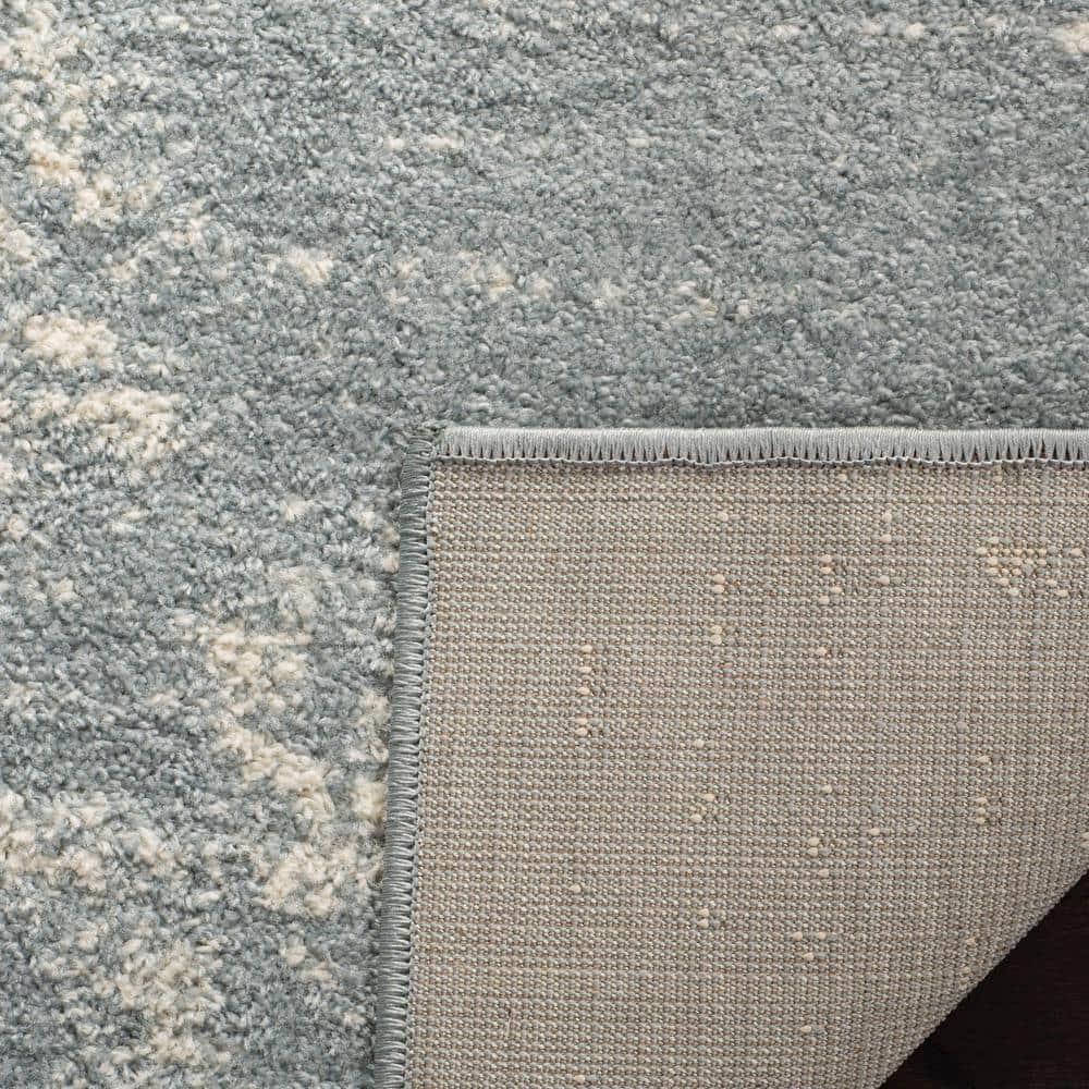 Slate and Ivory Distressed Oriental 9' x 12' Area Rug