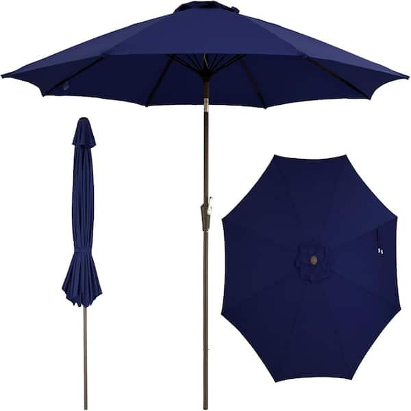 9FT Outdoor Patio Umbrella, Outdoor Table Umbrella with Push Button Tilt and Crank
