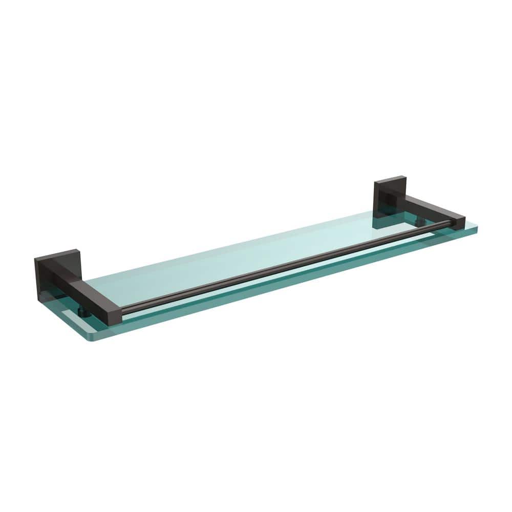 Allied Brass Montero 22 in. L x in. H x 5-3/4 in. W Clear Glass Vanity  Bathroom Shelf with Gallery Rail in Oil Rubbed Bronze MT-1-22-GAL-ORB The  Home Depot
