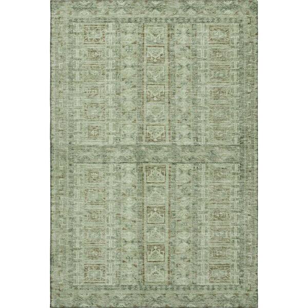 Mayfield Premium Machine Washable Abstract AMF2173 Sage 10 ft. x 14 ft. Area Rug