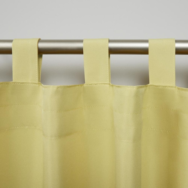 Cabana Sundress Solid Light Filtering 54 in. x 63 in. Hook and Loop Tab Top Indoor/Outdoor Curtain Panel (Set of 2)