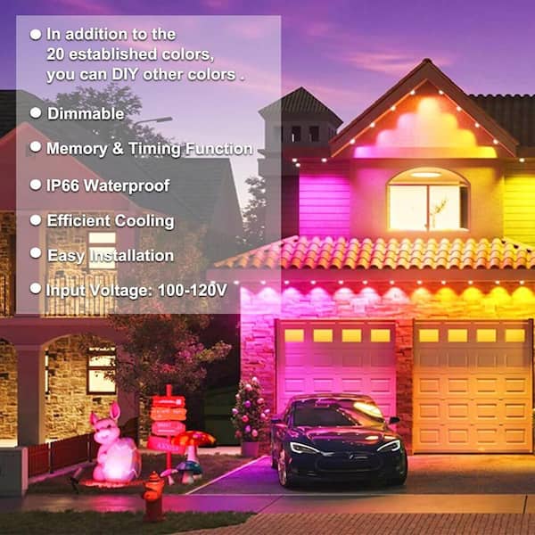 Lukyamzn 4-Piece 20-Watt LED RGB Color Changing Waterproof Flood Light with Remote and Dimmable Modes for Stage Lightings Parties