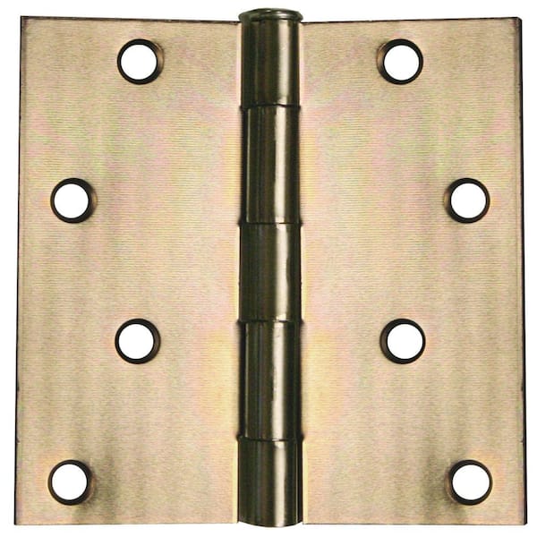 Global Door Controls 4 in. x 4 in. Zinc Plain Bearing Hinge (Set of 2)