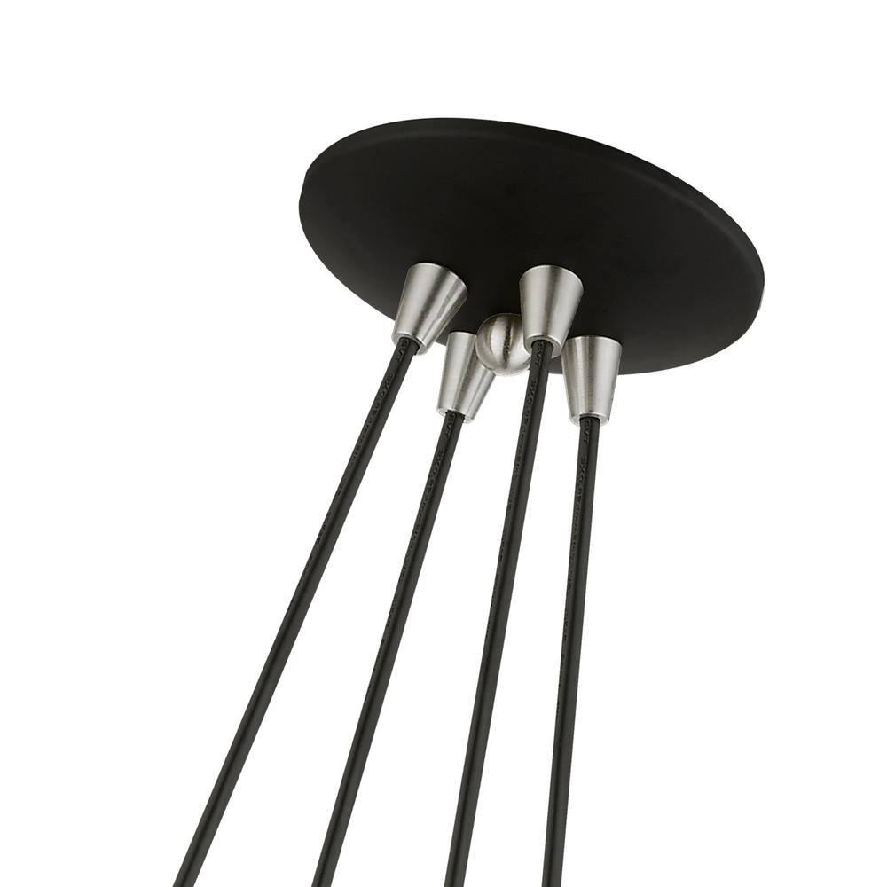 Waldorf 4-Light Teardrop Cluster Pendant Black with Gold Interior