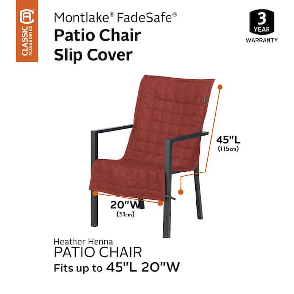23 x 45 Montlake FadeSafe Patio Lounge Chair Cushion Set Heather Gray -  Classic Accessories