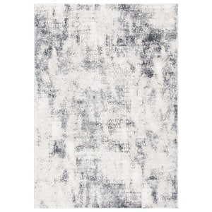 Aston Ivory/Gray 6 ft. x 9 ft. Abstract Distressed Area Rug