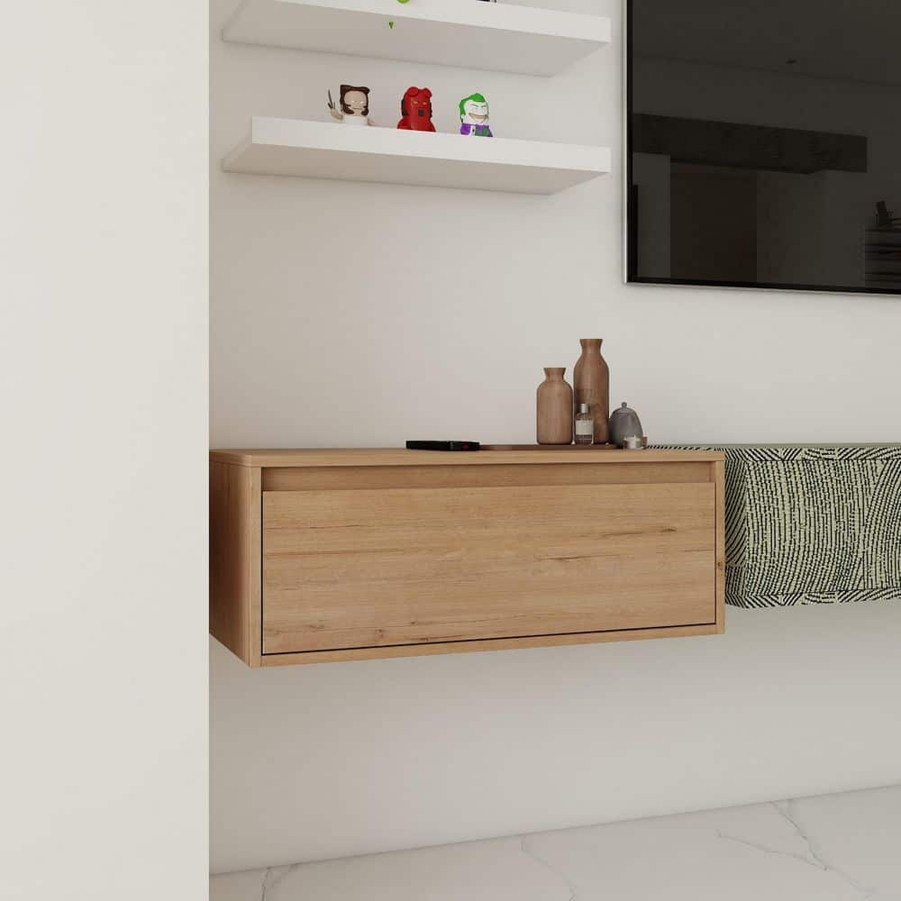 Nicasio Modern 29.13 in. Floating Bathroom Vanity Cabinet without Top in Imitative Oak price history on PriceWatchPro