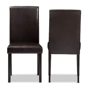 Mia Dark Brown Faux Leather Dining Chair (Set of 2)