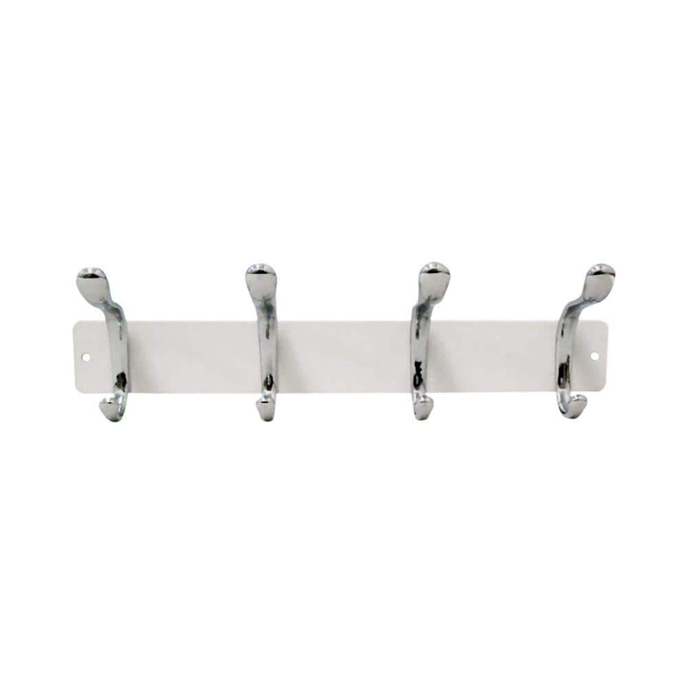 interDesign Tino White and Chrome Wall-Mount Rack 01191CX - The Home Depot