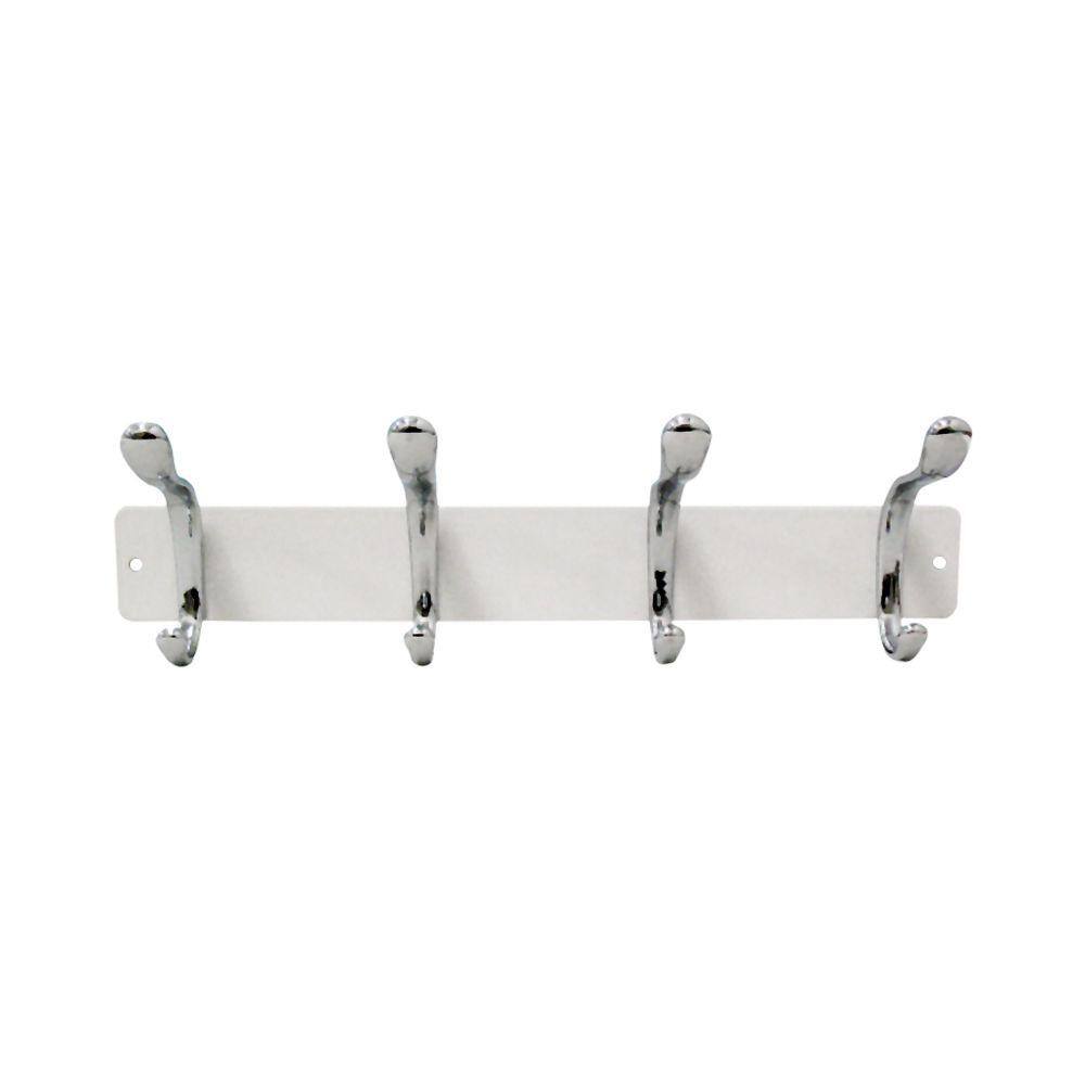 interDesign 4 in. x 2 in. Tino Rack White in Chrome, White & Chrome