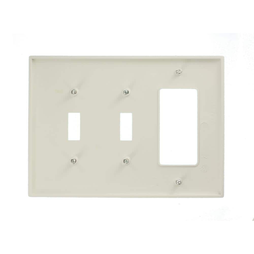 Leviton White 3-Gang Nylon Wall Plate with 2 Toggle and 1 Decorator Opening