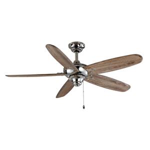 Altura 48 in. Indoor/Outdoor Polished Nickel Ceiling Fan with Downrod and Reversible Motor; Light Kit Adaptable