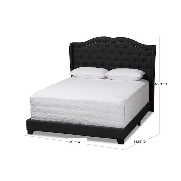 Baxton Studio Aden Charcoal Gray King Bed 149 8973 HD The Home Depot