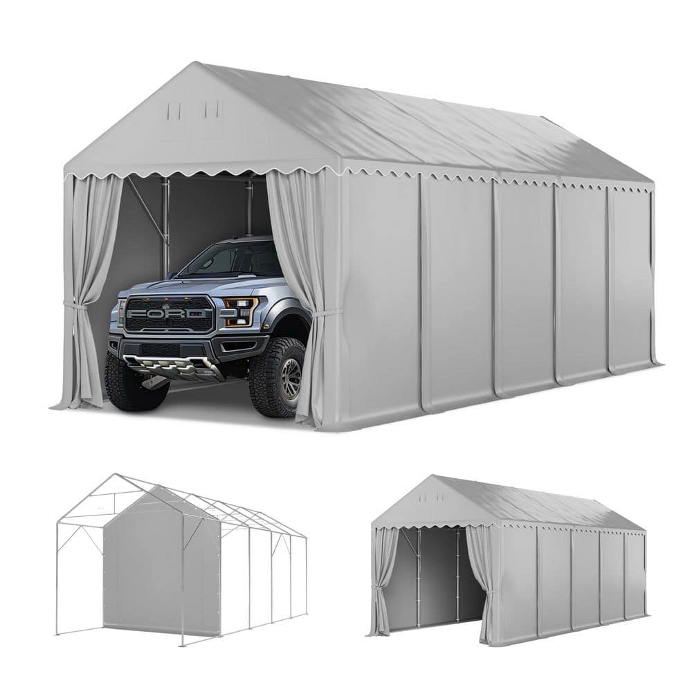 13 ft. x 32 ft. x 13ft. Heavy-Duty Portable Garage Agricultural Shed Galvanized Frame Removable Side Walls Sliding Door price history on PriceWatchPro