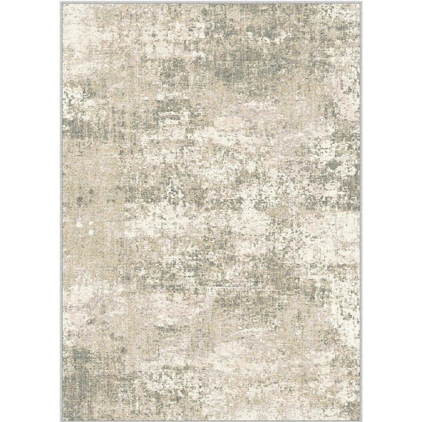 Mist Gray/Brown 5 ft. x 7 ft. Modern Abstract Area Rug