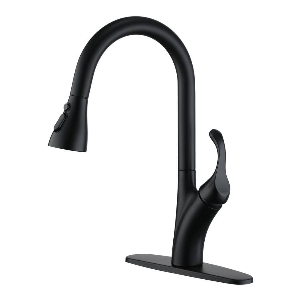Stainless Steel Single Handle Pull Down Sprayer Kitchen Faucet with 3-Spray