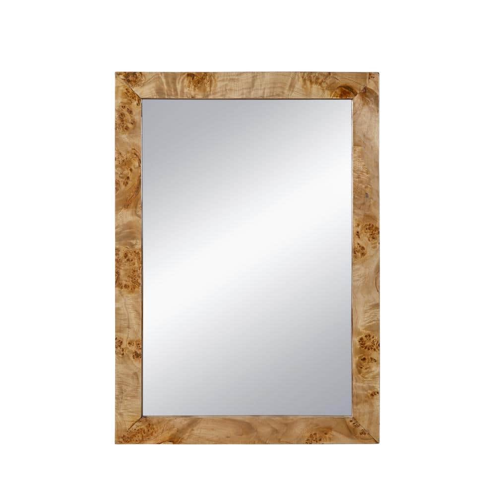 A & B Home 28 In. W X 39.8 In. H Veneer Brown Mirror 86334 - The Home Depot