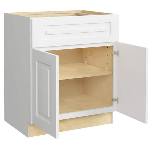 Home Decorators Collection Newport Pacific White Plywood Shaker Assembled  Drawer Base Kitchen Cabinet 3 Drawer Sft Cl 24 in W x 24 in D x 34.5 in H