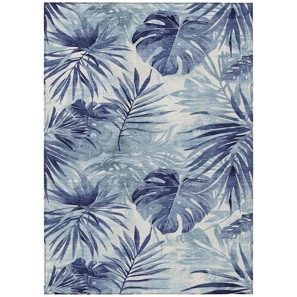 Chantille Machine Washable Indoor/Outdoor Abstract ACN1886 Blue 8 ft. x 10 ft. Accent Rug