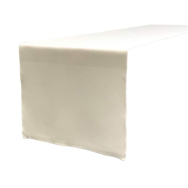 14 in. x 108 in. Ivory Polyester Poplin Table Runner