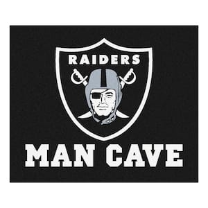 NFL - Las Vegas Raiders Black Man Cave 5 ft. x 6 ft. Area Rug