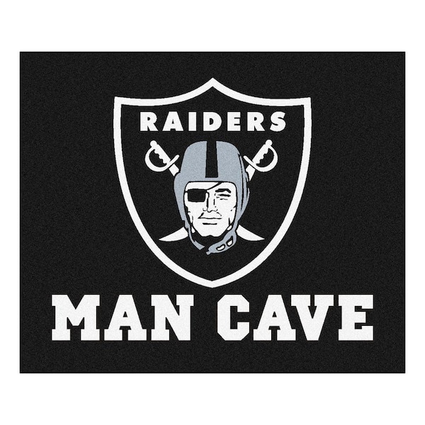 FANMATS NFL - Las Vegas Raiders Black Man Cave 5 ft. x 6 ft. Area Rug