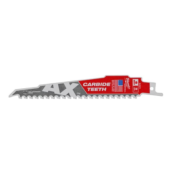 Milwaukee 6 in. 5 TPI AX Carbide Teeth Demolition Nail-Embedded Wood Cutting SAWZALL Reciprocating Saw Blade (1-Pack)