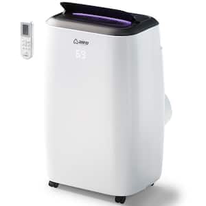 12,000 BTU (8,000 BTU DOE) Portable Air Conditioner Cools 550 sq. ft. with Dehumidifier and LCD Remote in White