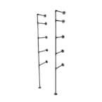 1/2 in. Black Steel Pipe 11.75 in. D x 72.5 in. H Floor Mounted 4-Tier Shelf Kit