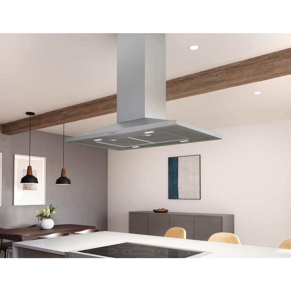 Anzio 36'' Stainless Steel Convertible Island Range Hood with LED Light
