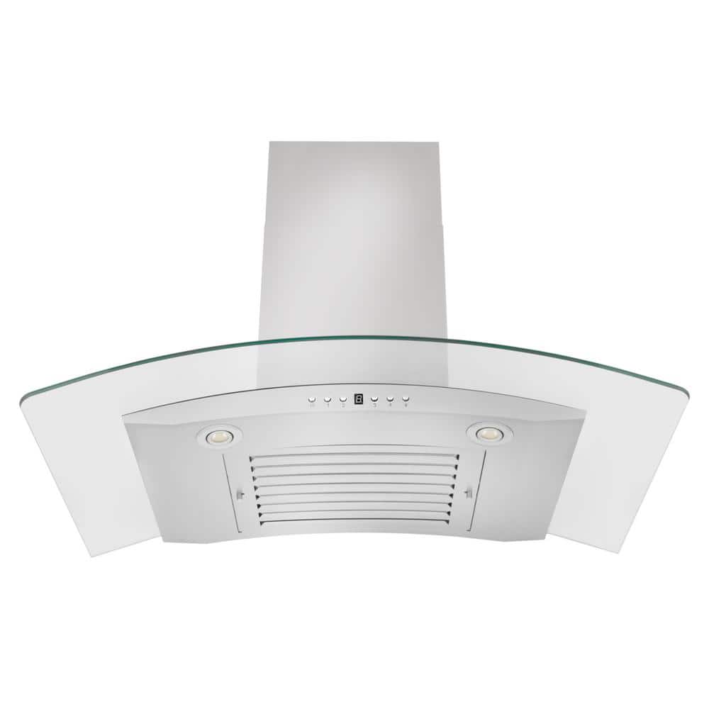 30" Stainless Steel and Glass Convertible Wall Mount Range Hood