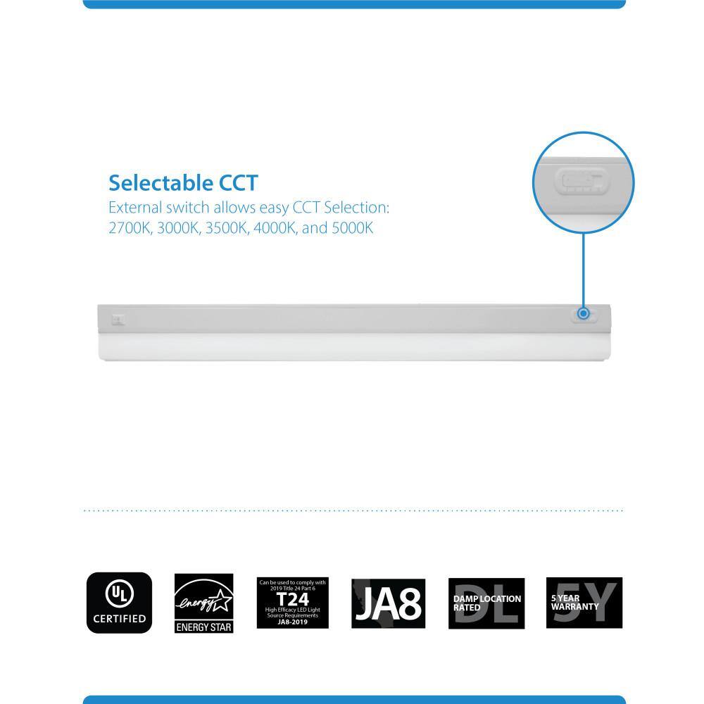 33-Inch White Adjustable LED Under Cabinet Light Bar