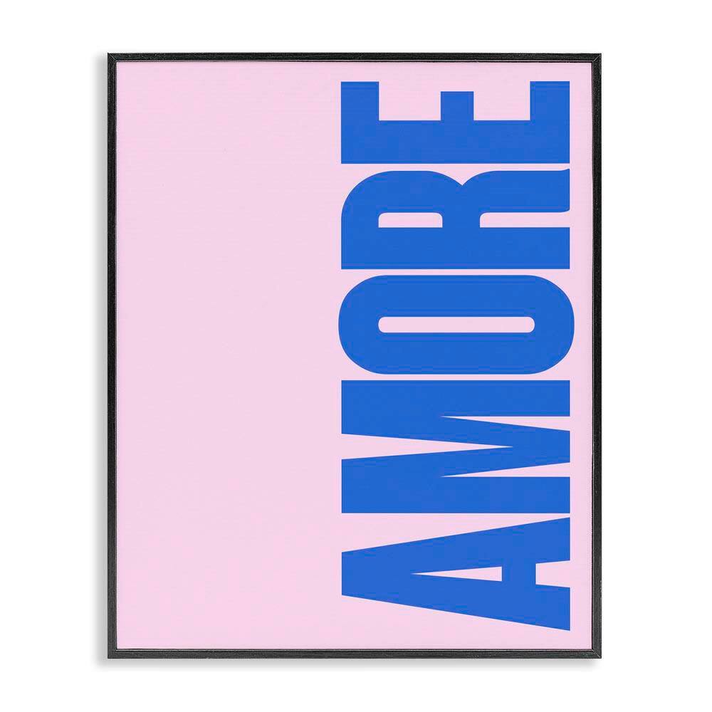Blue and Pink Amor by House of Lulu Black Framed Typography Giclee Art Print 14 in. x 11 in. price history on PriceWatchPro