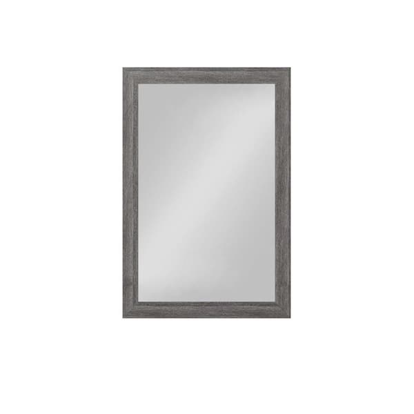 Unbranded 32 in. x 26 in. Farmhouse Rectangle Framed Gray Decorative Mirror