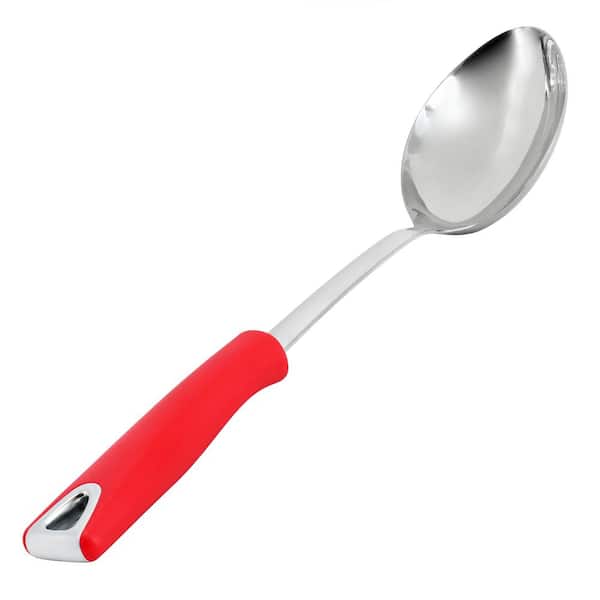 MARTHA STEWART EVERYDAY Drexler Stainless Steel Serving Spoon in Red