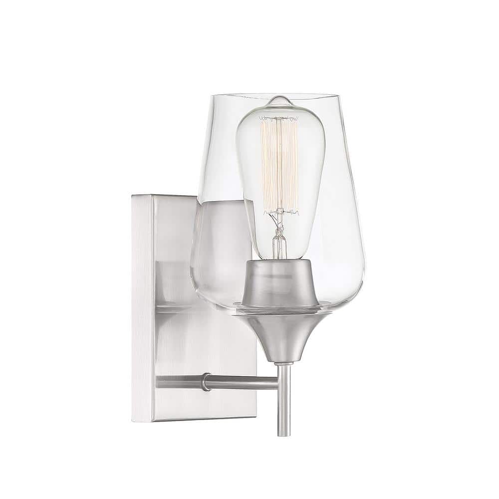 Nickel Dimmable Direct Wired Electric Wall Sconce