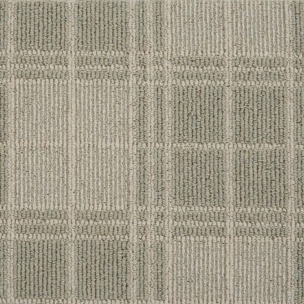 Natural Harmony Checkerboard Color Dew/Ivory Pattern Custom Area Rug with Pad