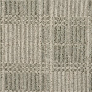 Checkerboard - Dew/Ivory - Green 12 ft. 27 oz. Wool Pattern Installed Carpet