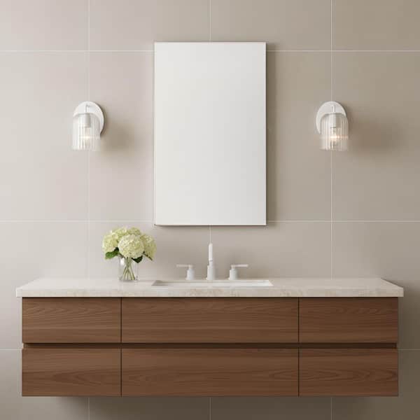 Eisele 5 in. W x 8 in. H 1-Light Matte White Dimmable Wall Sconce with No Bulb Included